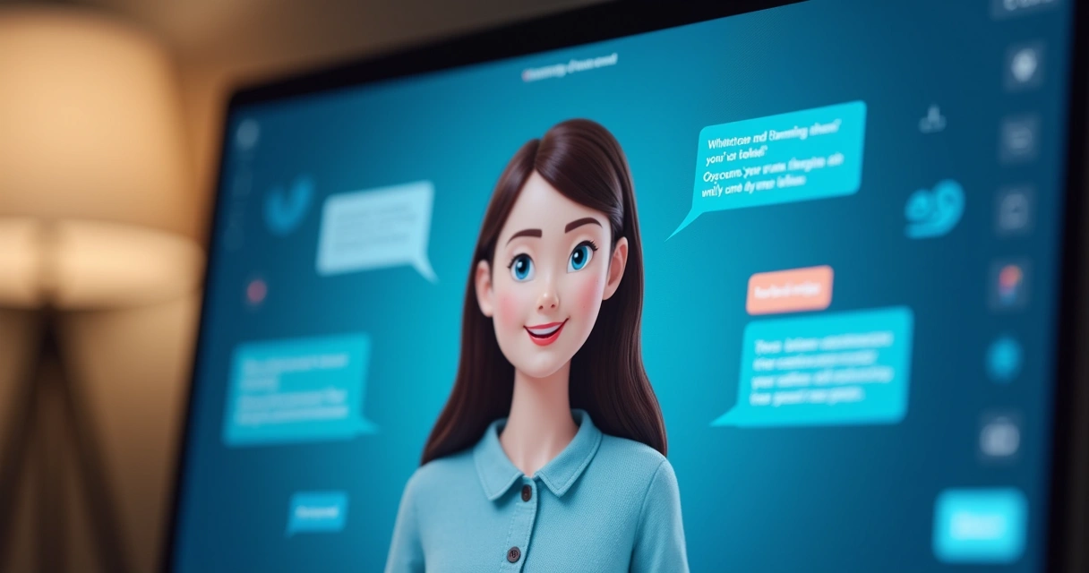 Interface de IA conversando com cliente por chat digital 