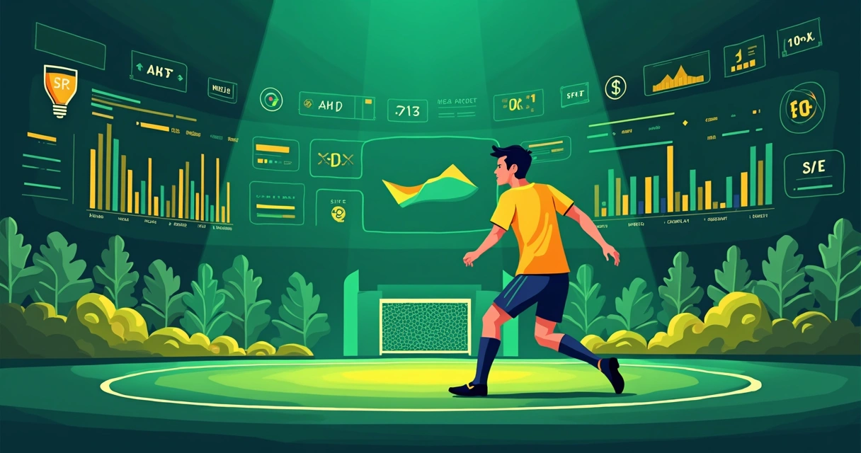 Inteligência artificial analisando partidas com gráficos de apostas ao vivo 