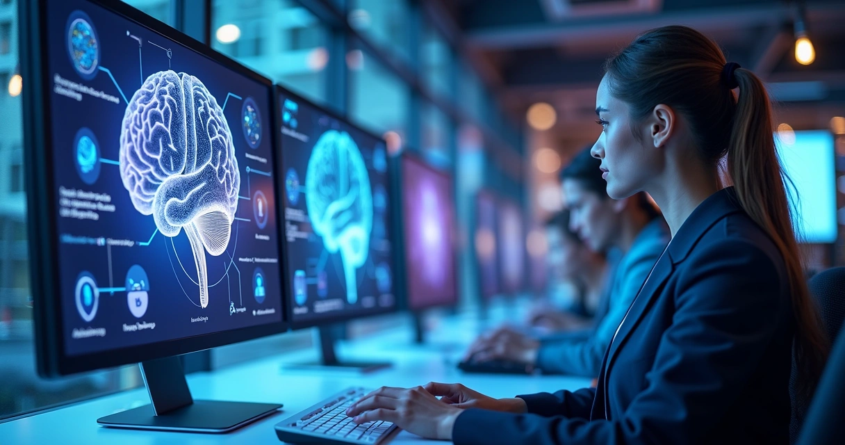 Plataforma com inteligência artificial sugerindo trilhas de aprendizado 