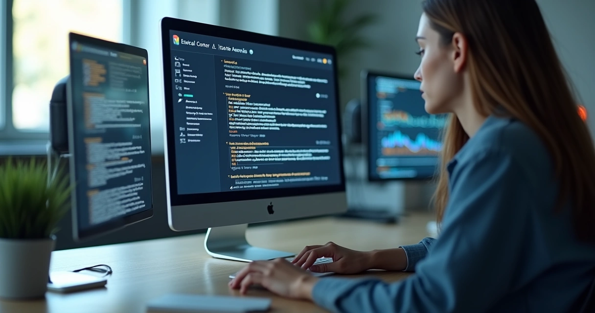 Computador mostrando pesquisa de IA generativa em mecanismo de busca com gráficos 