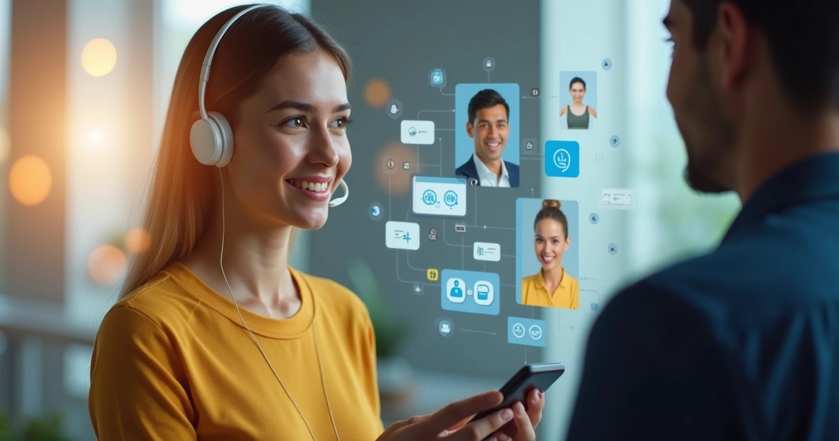 Agente virtual IA atendendo clientes em canais digitais 
