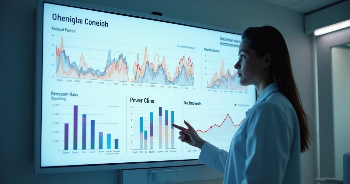 Dashboard digital de IA mostrando risco de no-show para pacientes 