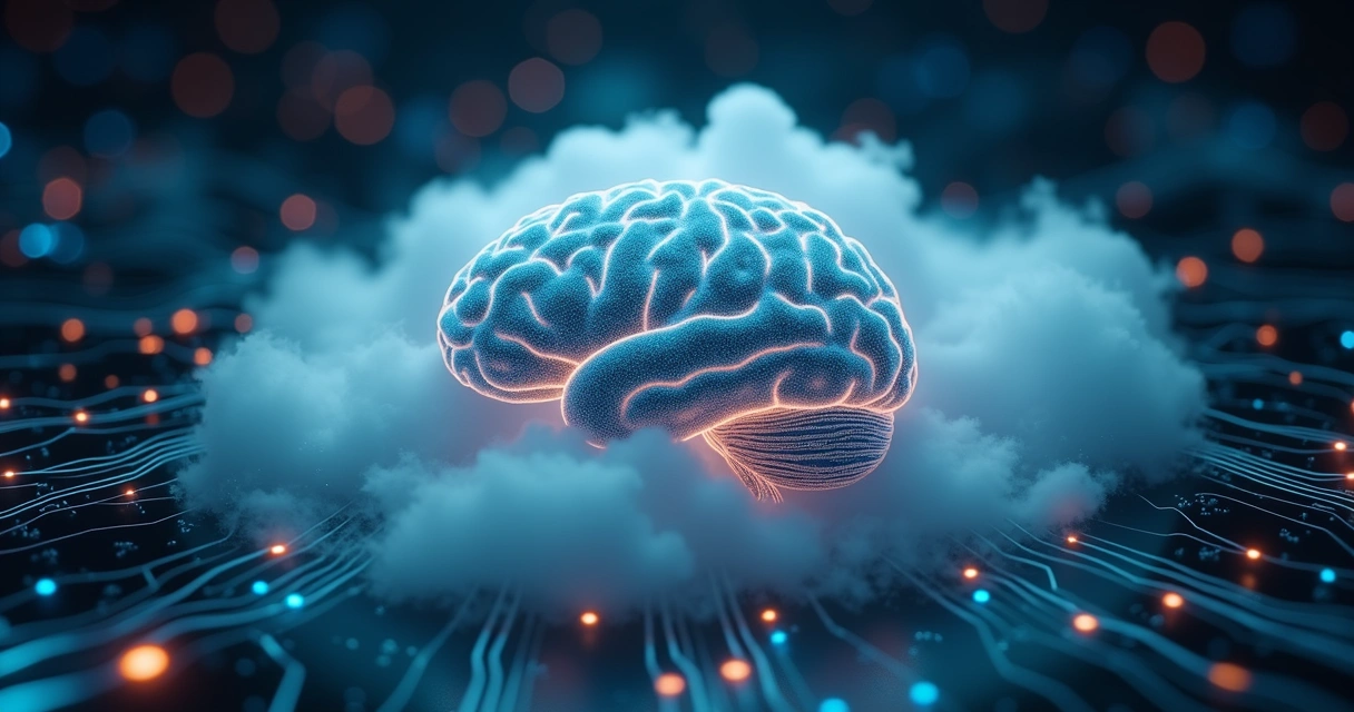 Representação gráfica de inteligência artificial monitorando dados e processos de compliance 