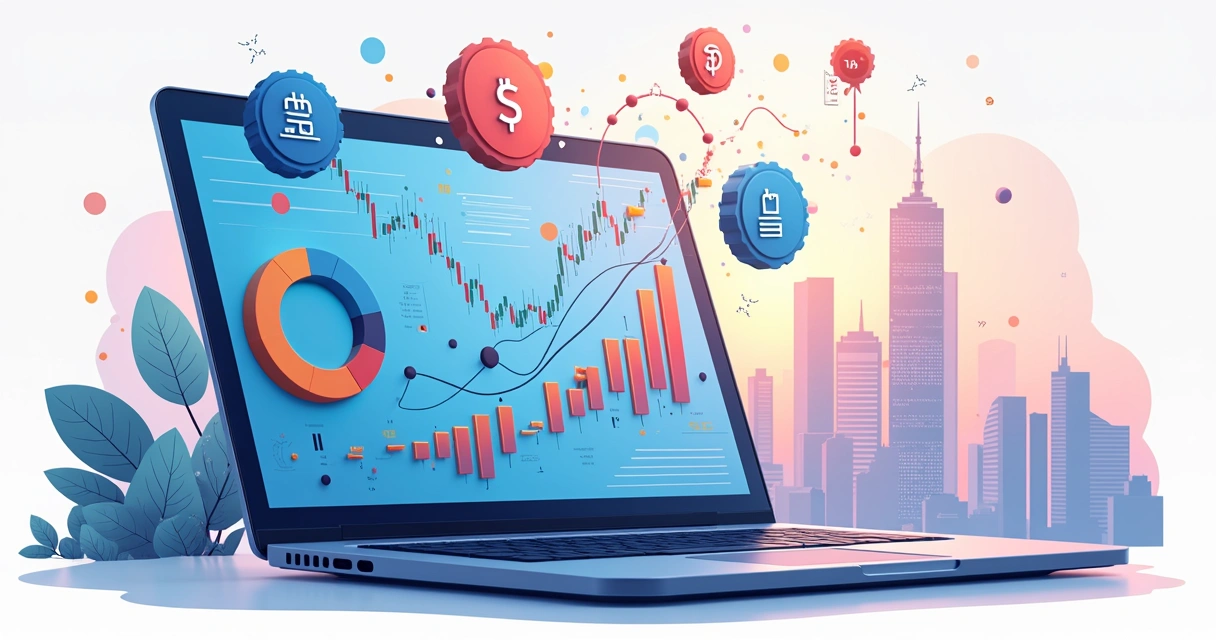 Tecnologia de inteligência artificial analisando dados financeiros 