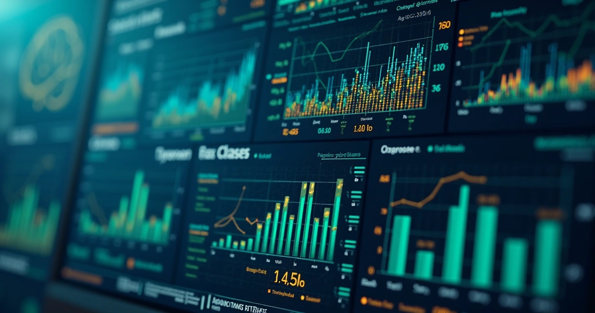 Painel digital mostrando IA analisando dados fiscais. 
