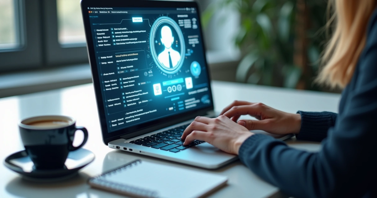 Inteligência artificial criando artigos para blog na tela de computador 