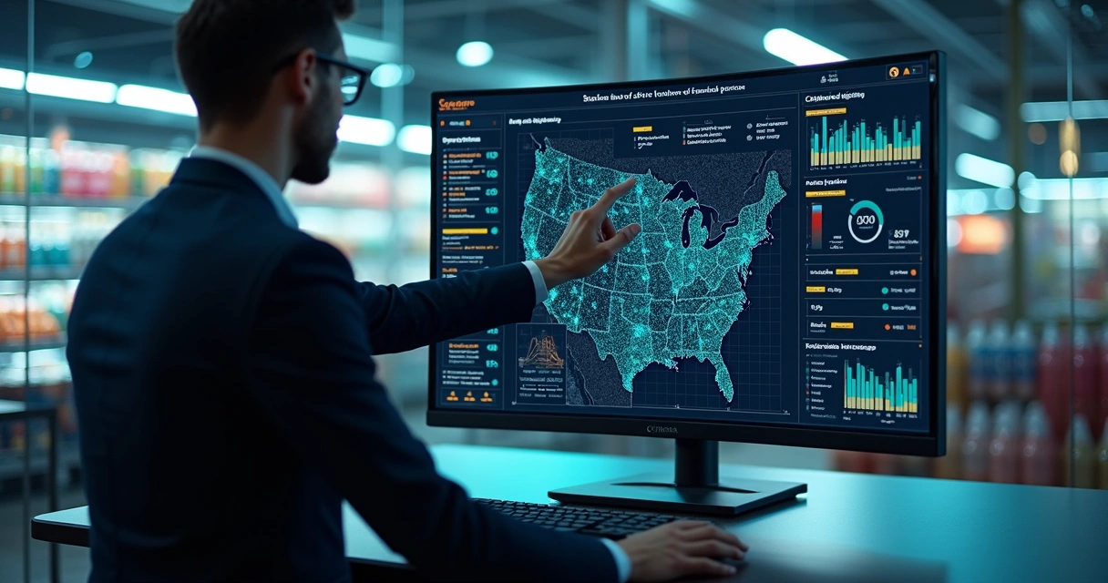 Dashboard com inteligência artificial analisando desvios operacionais no varejo 