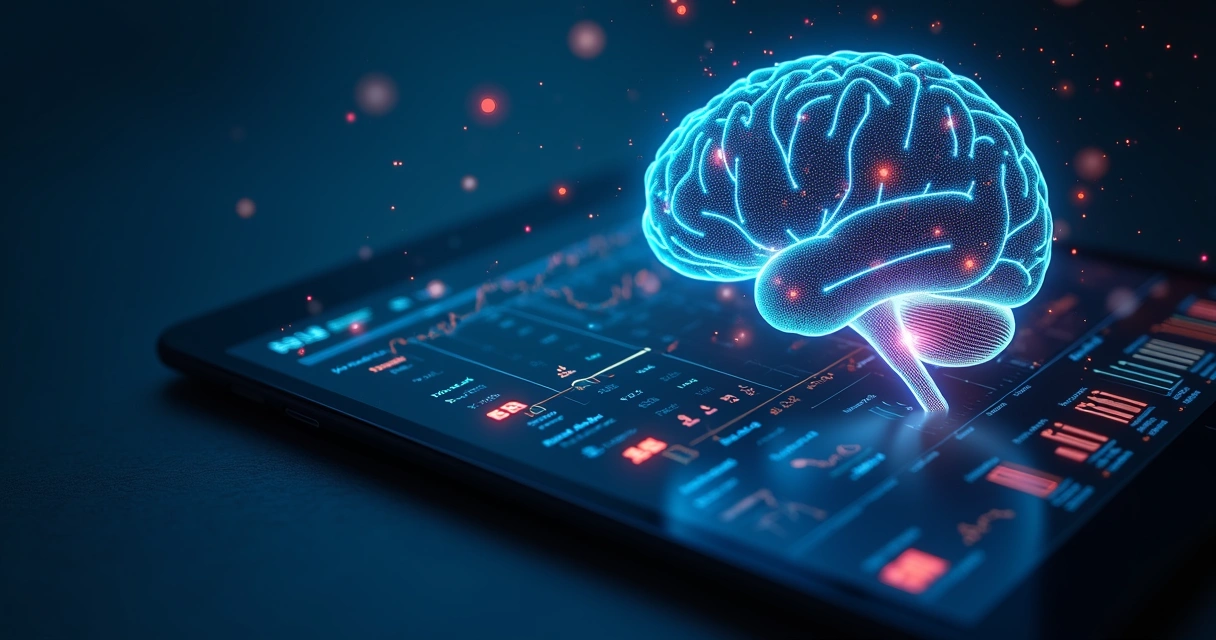 Ilustração de IA analisando finanças pessoais 