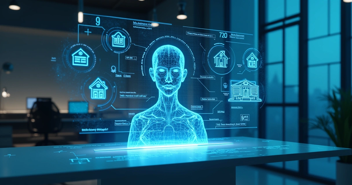 Painel digital mostra inteligência artificial ajudando no atendimento imobiliário 