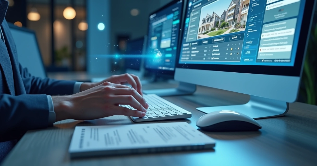 Interface com IA apoiando atendimento imobiliário 