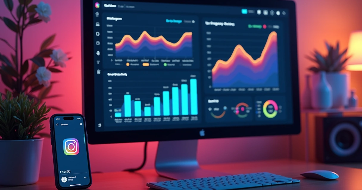 Painel de inteligência artificial analisando leads do Instagram 