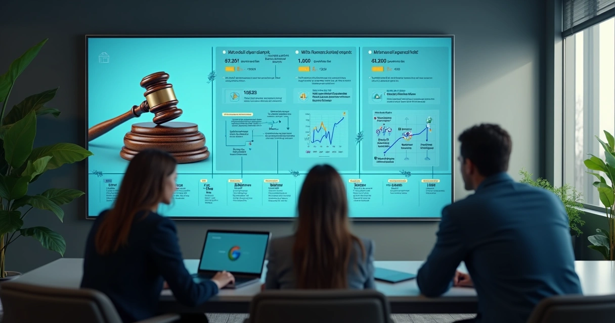 Gráfico digital liga informações jurídicas a decisões de IA 