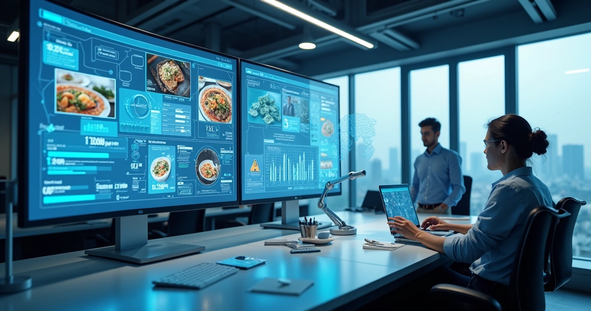 Interface de inteligência artificial analisando campanhas de delivery 