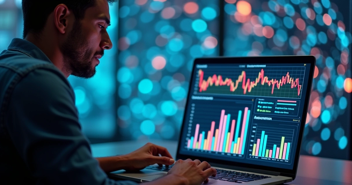 Interface de inteligência artificial analisando dados de vendas de marketplace