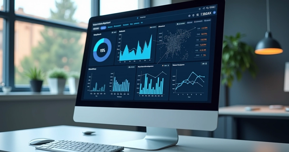 IA analisando dados de projeto em monitor 