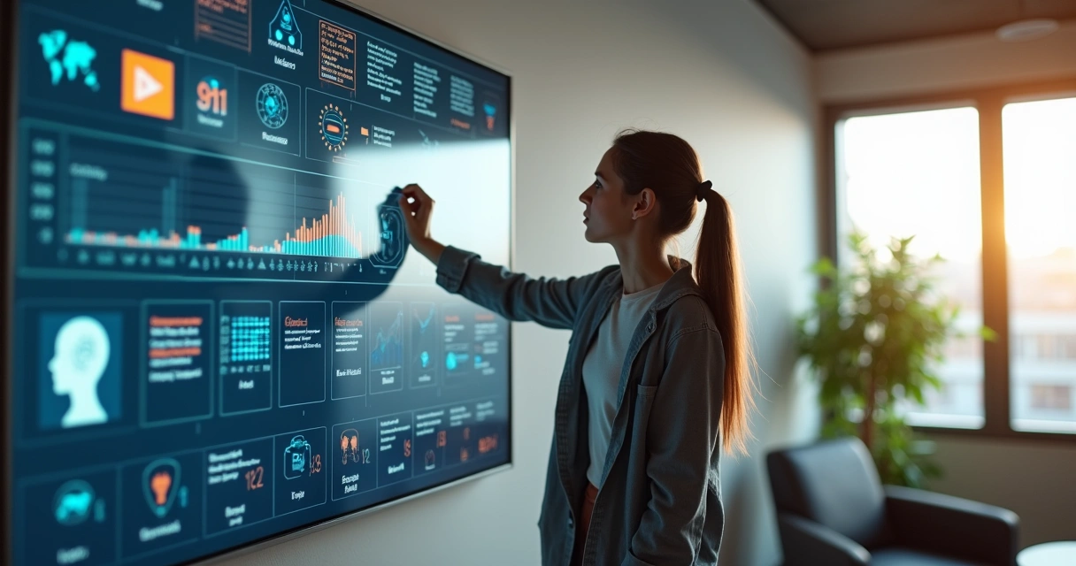 Pessoa ajustando painel de IA para diversidade cultural