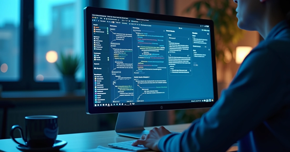Interface de IA gerando roteiro de vídeo no computador