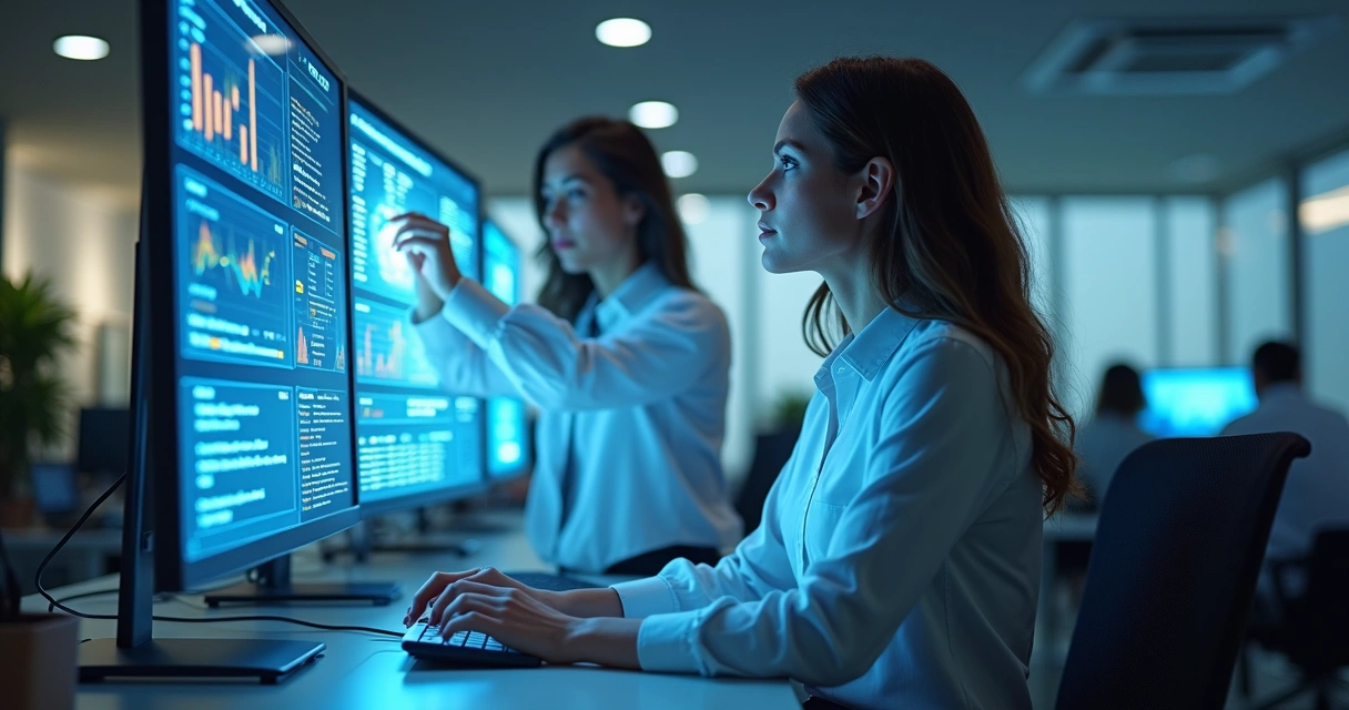 Representação de IA apoiando rotinas de trabalho em empresa 