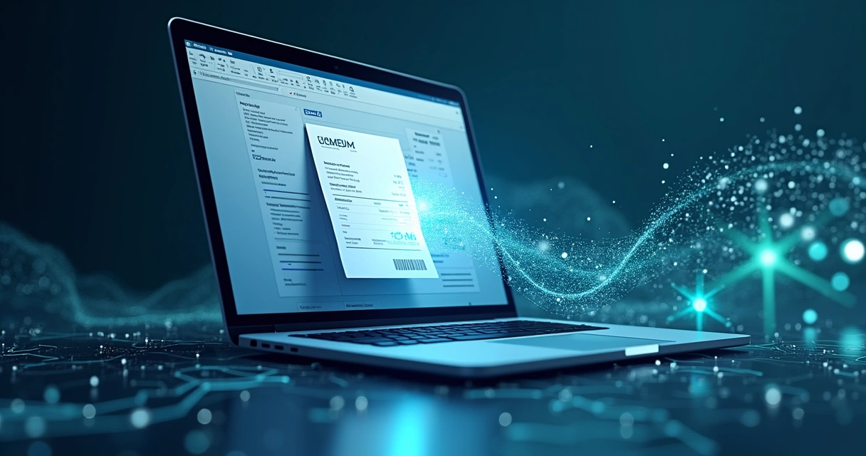 IA analisando comprovante em computador 