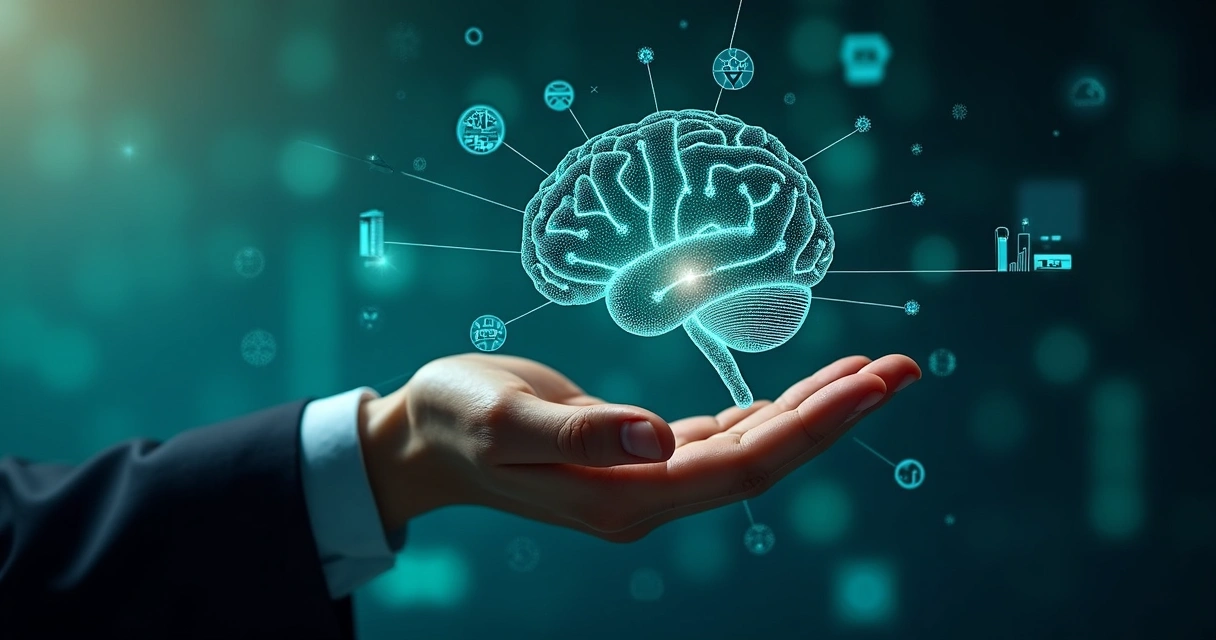 Ilustração de IA integrando vendas B2B 