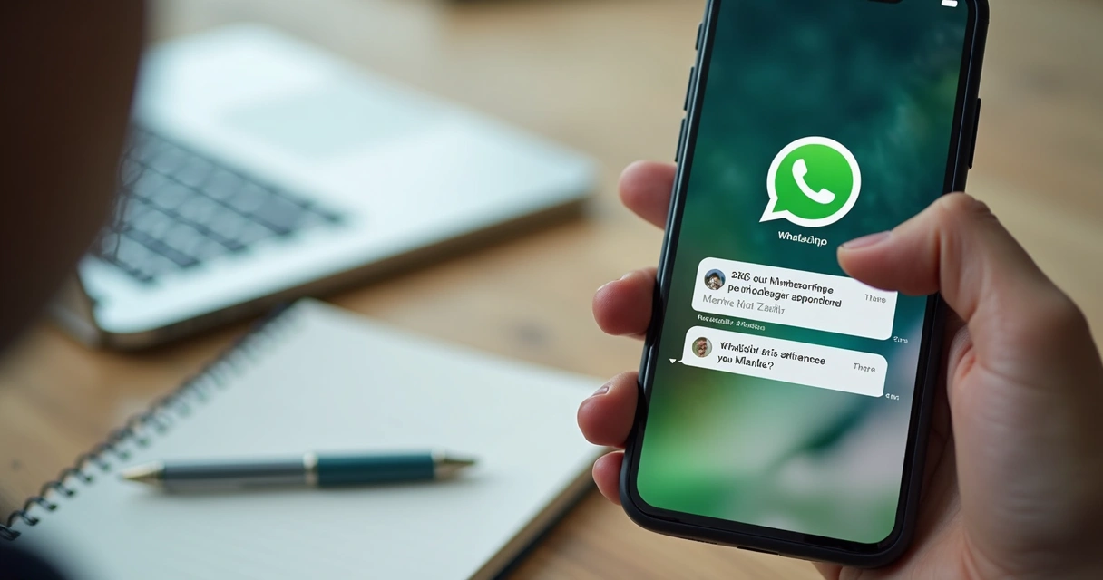 Interface de WhatsApp com conversa automatizada