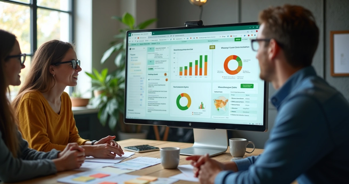 Equipe usando sistema de vendas automatizado pelo WhatsApp 