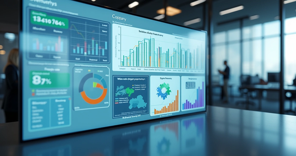 Dashboard moderno mostrando dados de inteligência comercial sobre empresas 