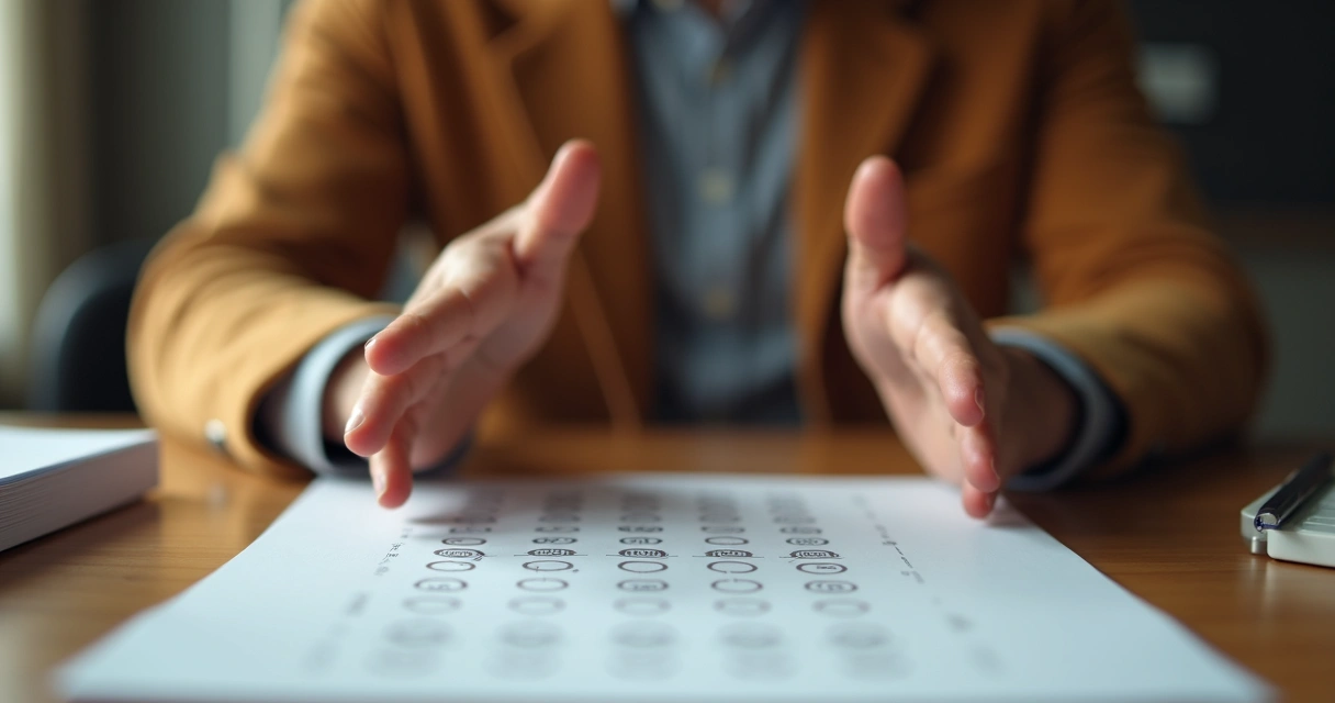 Pessoa em um teste prático de inteligência emocional 