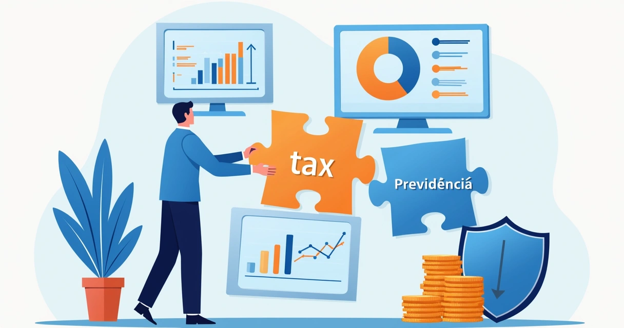 Ilustração de inteligência fiscal com previdência privada 
