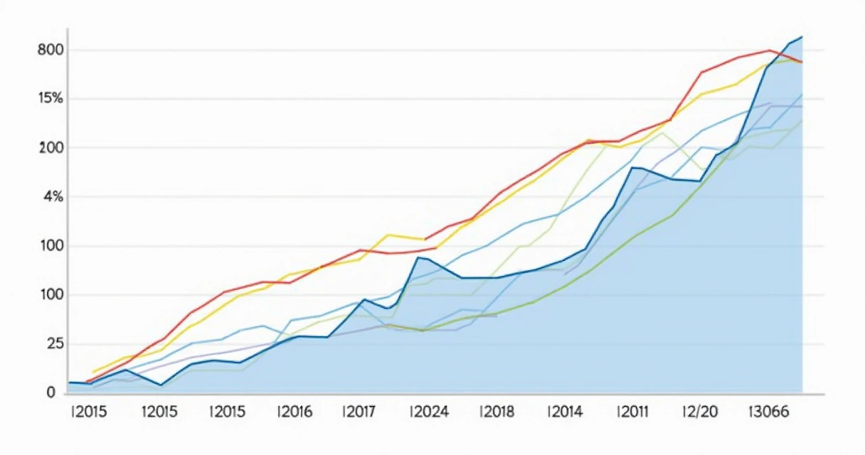 Graph illustrating increasing informational searches over time in digital marketing
