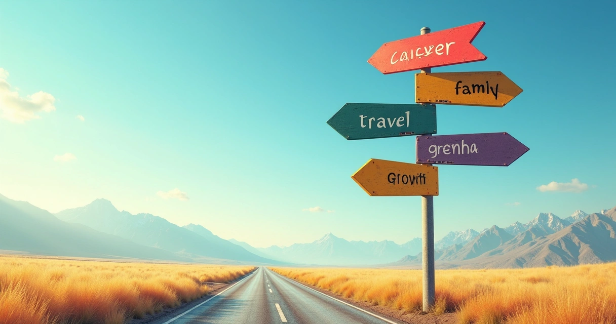 Road signs pointing in several directions, symbolizing life choices