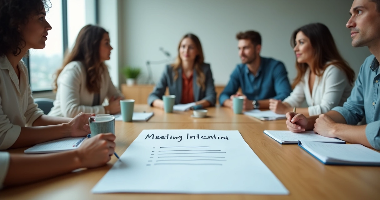 Team in a meeting opening with clear shared intentions 