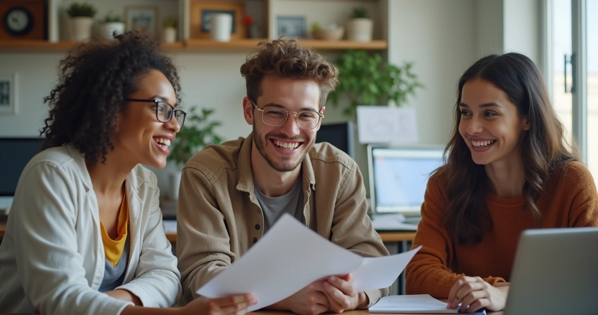 Grupo de alunos conversando online em tela dividida 
