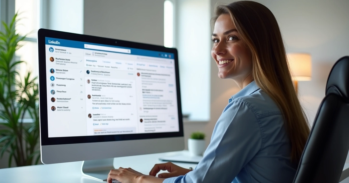 Profissional B2B interagindo em publicação no LinkedIn 