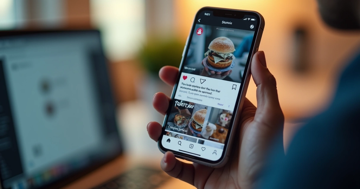 Tela de aplicativo mostrando interações automáticas em stories do Instagram. 
