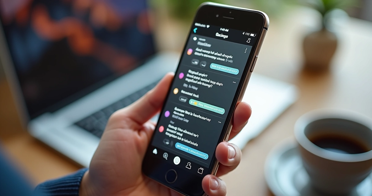 Mão segurando celular mostrando automação nas respostas de stories do Instagram 