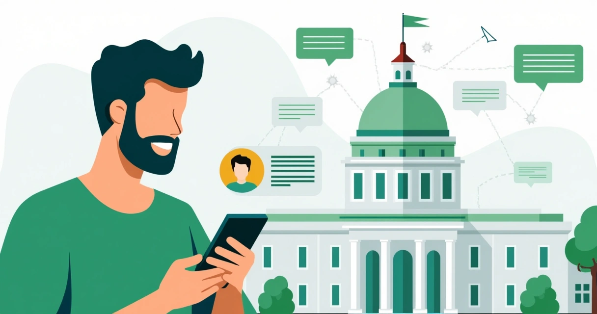 Cidadão usando aplicativo de comunicação com gabinete 