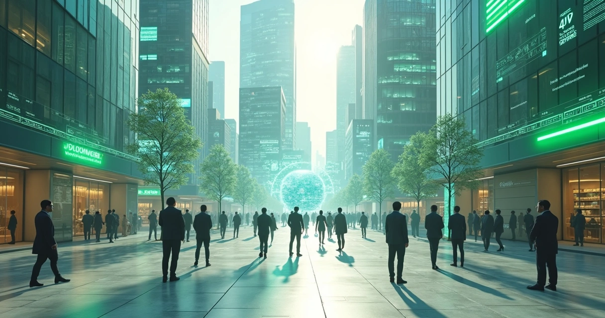 Simulação digital de cidade inteligente com pessoas interagindo em ambiente virtual 