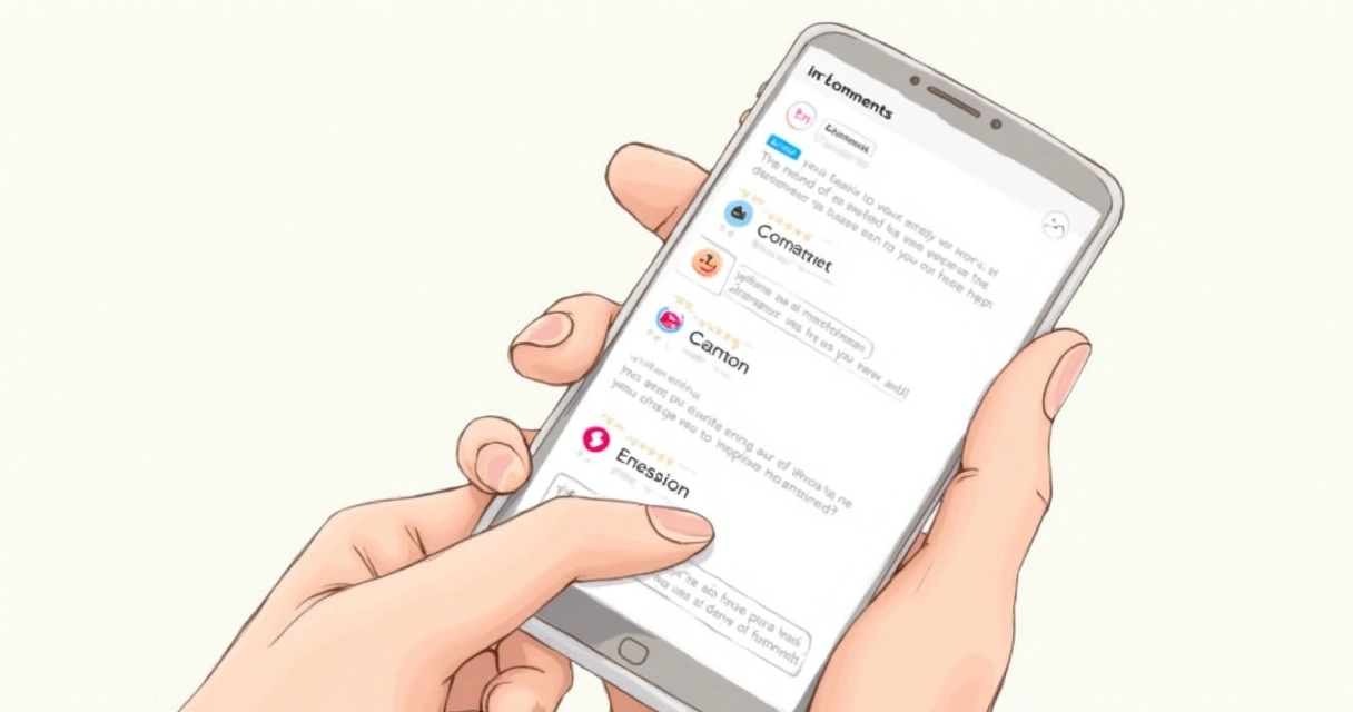 Pessoa respondendo comentários no Instagram pelo smartphone. 
