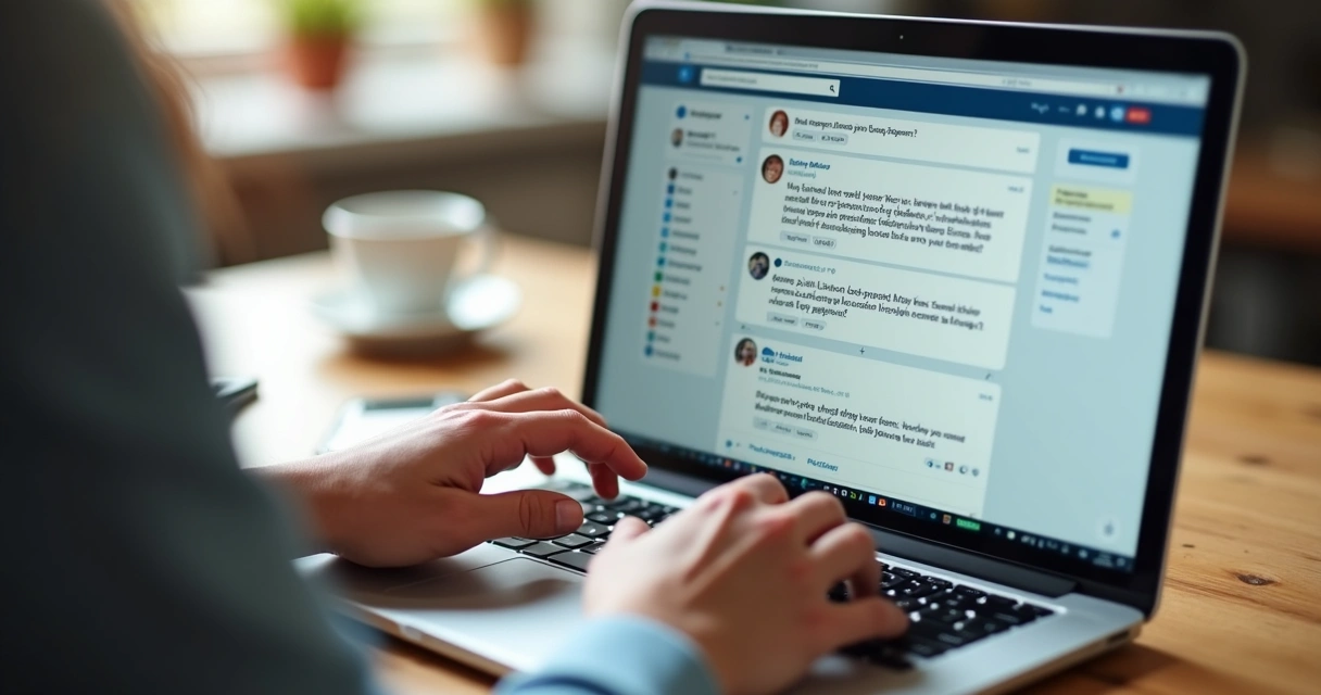 Pessoa digitando comentário em post do LinkedIn 