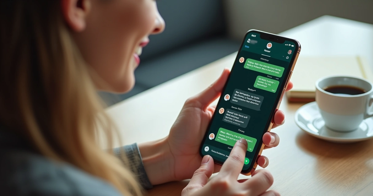Pessoa interagindo com assistente virtual no WhatsApp 