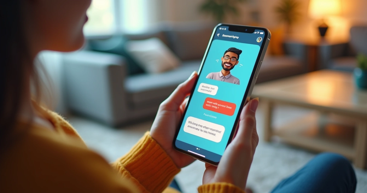 Cliente conversando com chatbot em interface amigável 