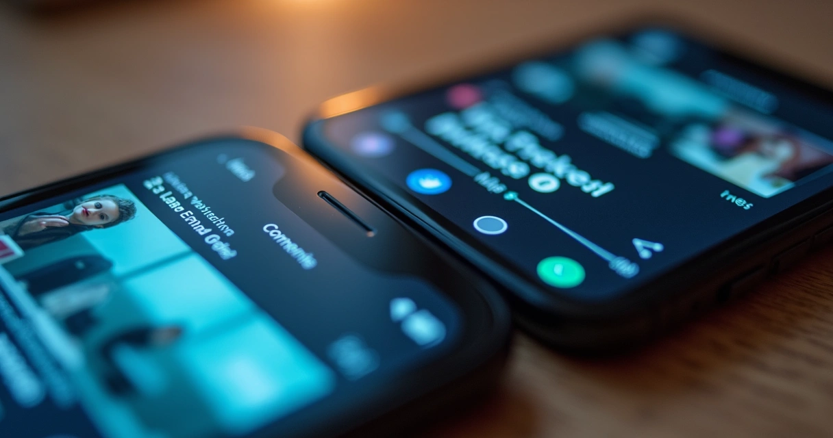 Telas de smartphones exibindo comentários em vídeos. 