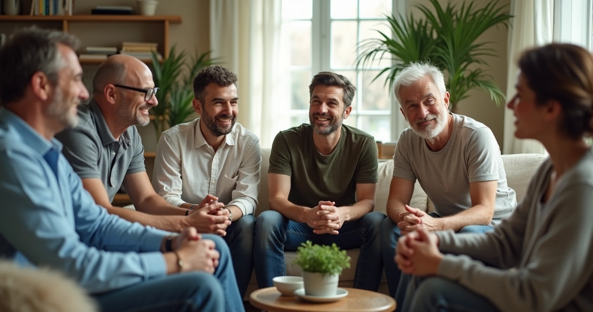 Grupo de personas interactuando en un entorno social tranquilo 