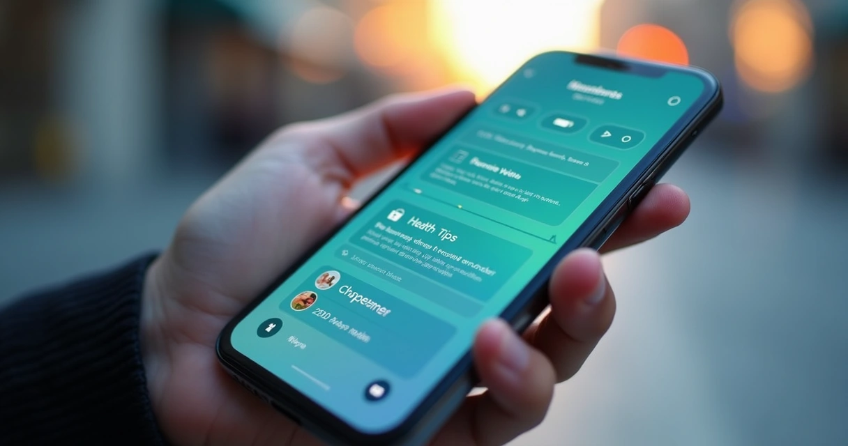 Tela de app mobile mostrando recomendações inteligentes para o usuário 