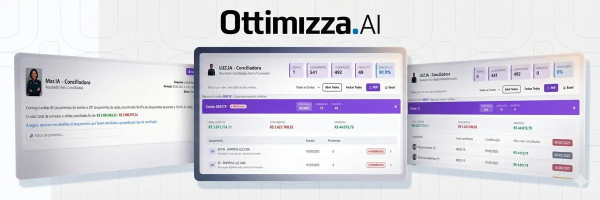 Interface do agentes de IA da Ottimizza, Mar.IA e Luz.IA