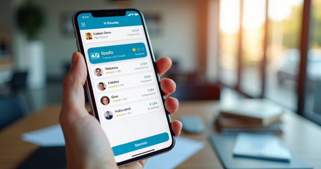 Interface de aplicativo de CRM simples em celular 