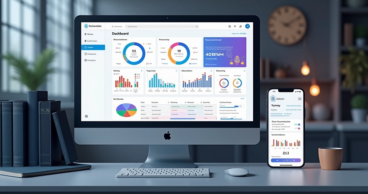 Interface limpa e moderna de plataforma EAD 