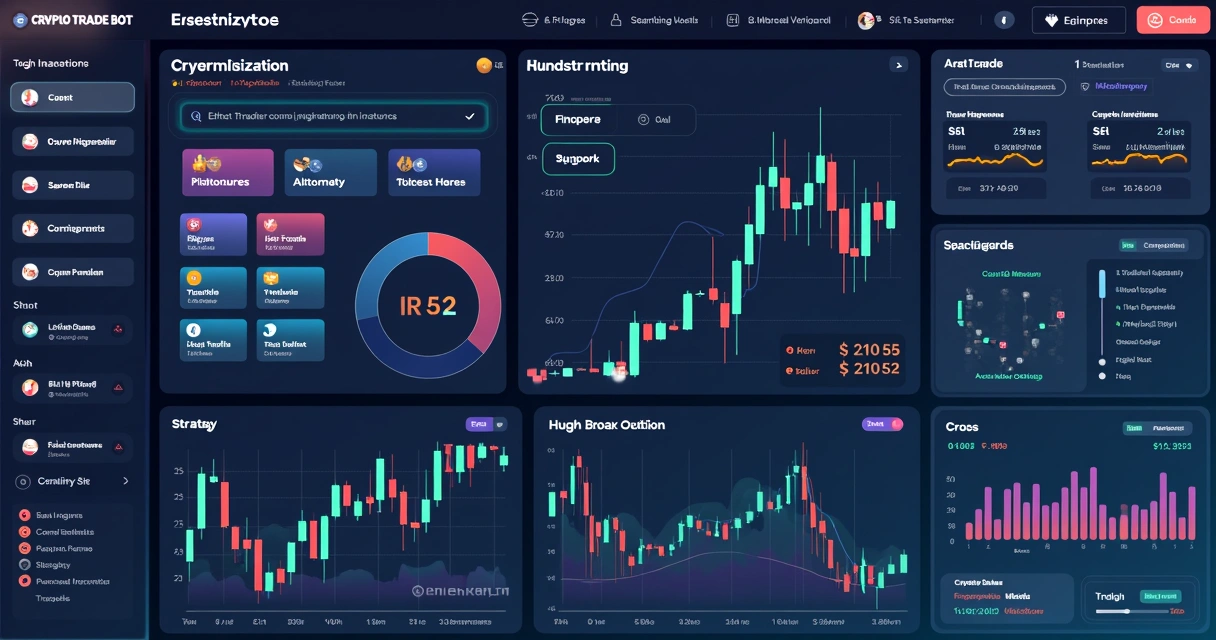 Tela de personalização de robô de trading com gráficos e opções configuráveis 