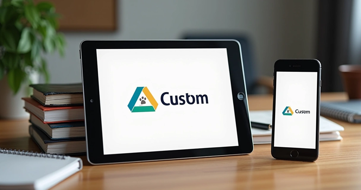 Interface digital personalizada com logo de empresa e identidade visual única 